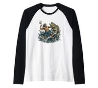 Epic Ocean Battle Fishing Myth Style Raglan Baseball Tee