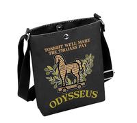Epic Odysseus Troy Inspired Gift Odysseus Lover Gift Musical Ancient Greece Crossbody Bag Greek Mythology Gift (PAY Black)
