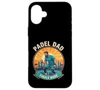 Epic Padel Dad Finals Mode Urban Sunset Court Design Art Case for iPhone 16 Plus