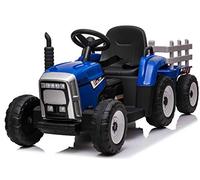 Epic Play Kids Farm 12v Electric / Battery Ride on Tractor and Trailer with remote control Blue,EPICXMX611B
