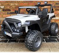 Epic Play Kids Toy 2 Seater Wrangler Style Jeep With EVA Tyres 12v Electric Battery Ride on Car - White, EP8350080BRWHITE