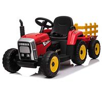 Epic Play Ltd Kids Farm 12v Electric / Battery Ride on Tractor and Trailer with remote control Red (EPICXMX611R)
