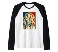 Epic Poet Homer Ancient Greece Iliad Odyssey Raglan Baseball Tee