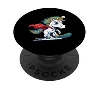 Epic Rainbow Unicorn Snowboard Adventure Hero PopSockets Adhesive PopGrip