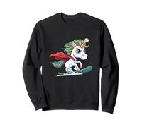 Epic Rainbow Unicorn Snowboard Adventure Hero Sweatshirt