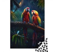 Epic Rainy Parrots Adult Jigsaw Puzzle, 1000 Pieces, 52x38cm/1000pcs; Clean White Cardboard for Sorting; A Relaxed Project for Colder Days