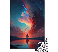 Epic Red And Blue Sky 1000-Piece Puzzle for Adults, 52x38cm/1000pcs; for Relaxed Evenings at The Table; Clean White Card Pieces for Sorting