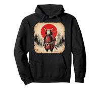 Epic Samurai Cow Warrior Japanese Mythology Ink Art Pullover Hoodie