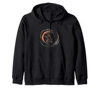 Epic Samurai Warrior and Dragon Spiral Zip Hoodie
