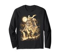 Epic Samurai Warrior Spirit Full Moon Katana Long Sleeve T-Shirt