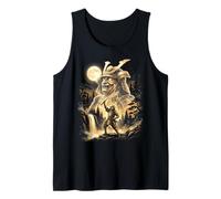 Epic Samurai Warrior Spirit Full Moon Katana Tank Top