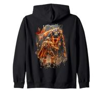 Epic Sci Fi Fire T-rex and Space Adventurer Artwork Zip Hoodie