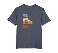 Epic Since October 2015 T-Shirt, Men's Big and Tall, Heather Blue, 5X Tall