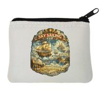 Epic Sky Sailing Competition Above Clouds Neoprene Coin Purse Pouch 10x11cm White