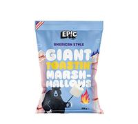 EPIC SNAX CO American Style Giant Pink & White Toastin’ Marshmallows Extra Large Fluffy & Gluten Free Ideal For Campfires 300 g (Pack of 1)