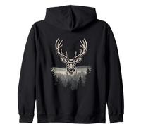 Epic Stag Head Mountain Forest Hunter Deer Zip Hoodie