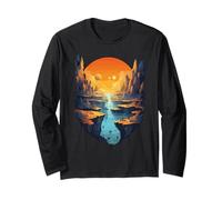 Epic Sunset Canyon with Planetary Skies Long Sleeve T-Shirt