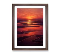 Epic Sunset Framed Print for Living Room Bedroom Home Office Décor, Wall Art Picture Ready to Hang, Walnut A2 Frame (64 x 46 cm)