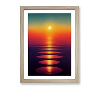 Epic Sunset View Framed Print for Living Room Bedroom Home Office Décor, Wall Art Picture Ready to Hang, Oak A4 Frame (34 x 25 cm)