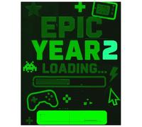 Epic Year 2 Loading… | Gamer Composition Notebook for Boys | Fun Back to School Writing Journal with Name Label - 60 Pages, Wide Ruled, 7.5 x 9.25 inch