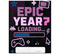 Epic Year 7 Loading… | Gamer Composition Notebook for Girls | Fun Back to School Writing Journal with Name Label - 60 Pages, Wide Ruled, 7.5 x 9.25 inch