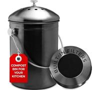 EPICA Countertop Compost Bin Kitchen | 1.3 Gallon | Odorless Composting Bin with Carbon Filters | Indoor Compost Bin with Lid | Stainless Steel Kitchen Composter for Food Scraps & Waste Recycling