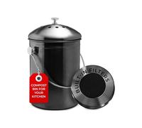 EPICA Countertop Compost Bin Kitchen | 1.3 Gallon | Odorless Composting Bin with Carbon Filters | Indoor Compost Bin with Lid | Stainless Steel Kitche