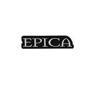Epica Iron-On Patch, Black, Rectangular, Music, Sewing, Cotton Polyester, Floral Embroidered