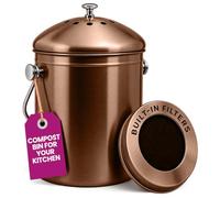 Epica Kitchen Compost Bin for Kicthen Countertops, 1.3 Galllon - Copper