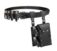 EpicCos 3 PCs Medieval Alchemy Belt Waist Pack Combo with Multiple Potion Bottles, Viking Rivet Belt Side Pouch for Cosplay (Black D)