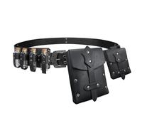 EpicCos 4 PCs Medieval Alchemy Belt Waist Pack Combo with Multiple Potion Bottles, Viking Rivet Belt Side Pouch for Cosplay (Black B)