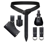 EpicCos 6Pcs Faux Leather Renaissance Belt Set, Medieval Viking Accessories