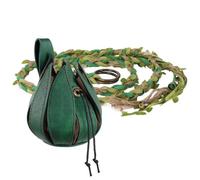 EpicCos Medieval Faux Leather Adjustable Elven Belt with Leaf Dice Pouch | Green, Unisex, Embossed Texture, Coin Pouch, Cosplay, Costume, LARP, Boho, Renaissance, Fantasy, Universal Fit, Witchy