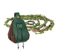 EpicCos Medieval Faux Leather Adjustable Elven Belt with Leaf Dice Pouch | Green, Unisex, Embossed Texture, Coin Pouch, Cosplay, Costume, LARP, Boho, Renaissance, Fantasy, Universal Fit, Witchy