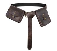EpicCos Medieval Faux Leather Belt with 2 Renaissance Waist Bags
