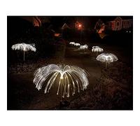 Epicgadget Solar Weeping Willow Firework Light, Outdoor Jellyfish Solar Garden Decorative Stake Lights for Walkway Pathway Backyard Christmas Decoration Parties (2 Pieces) (Warm White)