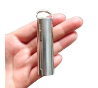 Epichao Titanium Keychain Pill Holder Pill Container with Carabiner Pill Case, Portable Pill Case for Purse, Backpack, Keyring Watertight Travel Pill Container for Medicine