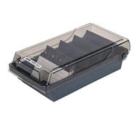 Epicover Business Card Holder for Desk, Business Card Organizer Box with Semi-Transparent Lid, 4 Dividers and Index Cards, Plastic Storage Case for Office Desk, Home, Exhibition (Gray-500 Cards)