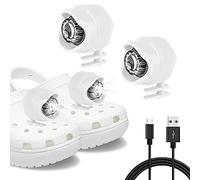 ePicsoa 2 Pcs Shoe Lights, Rechargeable Headlights for Croc Shoes ＆ Clog Shoes, Shoes Lights for Dog Walking, IPX5 Waterproof with 3 Light Modes, Holiday ＆ Birthday Gifts for Adults Kid (White 1)