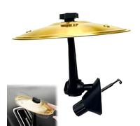 ePicsoa 5.4x5.4 Inch Car Crash Cymbal Air Vent, Mini Drum Cymbal for Car Vent Stainless Steel Funny Automotive Decoration for Vehicles, Compact Musical Instruments Vehicle Accessories, Gold