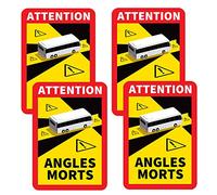 ePicsoa Angles Morts Sticker for Blind Spots, 4 Pack Car Stickers, Vehicle Heavy Sign, Reflective Weatherproof Self-Adhesive Sticker, for Truck, Bus, Motorhomes, Coaches and Campers, 17 x 25 cm
