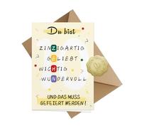 ePicsoa Birthday Card for 10 Years Girls Boys with Envelope & Love Stickers, Birthday Cards, Beautiful 10th Birthday Card, Sweet 10 Greeting Cards for Friends, Children