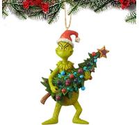 ePicsoa Christmas Hanging Ornaments Christmas Tree Decorations Pendants, Funny Resin Green G/-rinch Xmas Ornaments for Christmas Tree Hanging Xmas Party Decoration