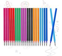 ePicsoa Erasable Refills, Set of 24, Tip 0.7 mm, Height 13 cm, Dark Blue, Light Blue, Black, Red, Green, Pink, Orange, Purple, Compatible with Legami