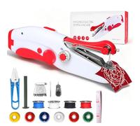 ePicsoa Handheld Sewing Machine, Portable Mini Sewing Machines Red, Sew Simple Hand Stitching Machines, Beginners Sewing Machine with Sewing Accessories for DIY, Garments, Curtains, Home Travel