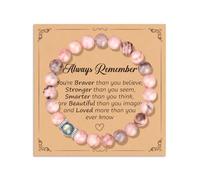 ePicsoa Natural Stone Healing Crystal Bracelets, Gifts for Woman Birthday, Pink Zebra Moonstone Bracelet, Suitable for Friendship Bracelets for Girls, Daughters, Mothers, Sisters, Besties, Etc