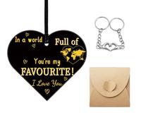 ePicsoa Valentine Gifts for Him, Humorous Gift for Boyfriend Hanging Sign mit Heart-Keyring + Envelope, Personalised Present Idea For Valentine’s Day