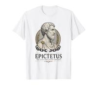 Epictetus Stoic Philosopher Ancient Greek Wisdom Portrait Value Graphic T-Shirt, Men, White, M