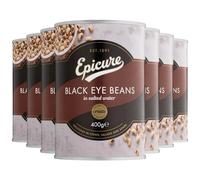 Epicure Black-Eye Beans in Salted Water, Natural Plant Protein, 400 g (Pack of 12)