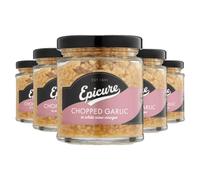 Epicure Chopped Garlic in White Wine Vinegar, 180 g (6-Pack) | Bold Garlic Flavour, Versatile for Dressings & Marinades, Easy to Use